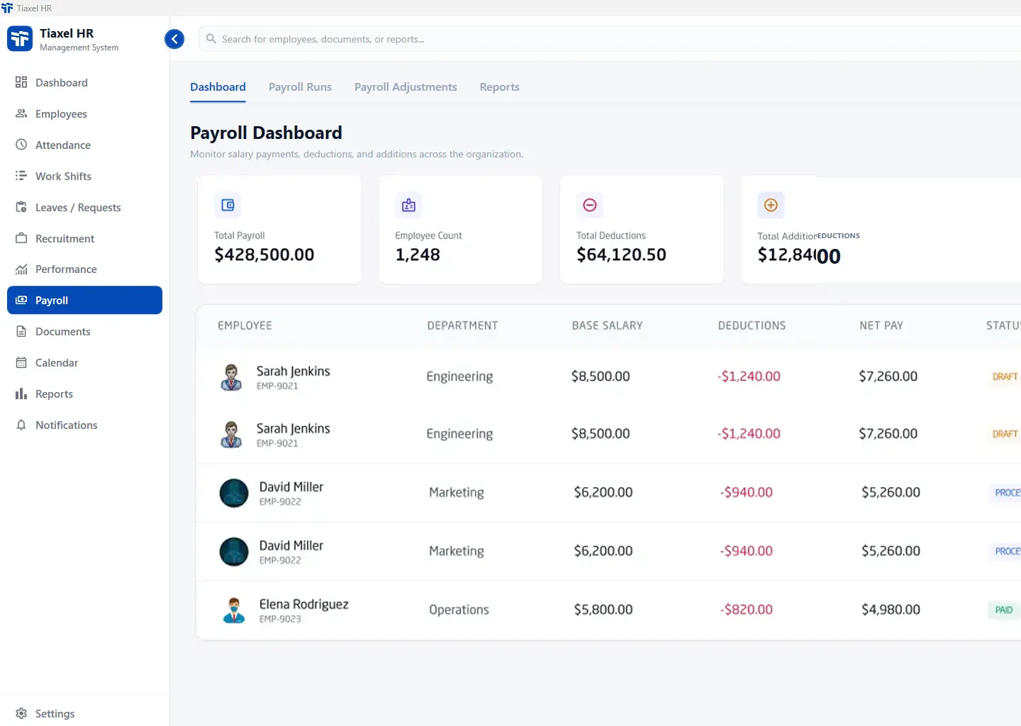 Payroll processing