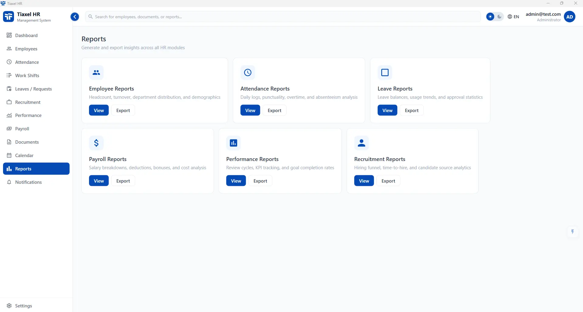 Reports and analytics